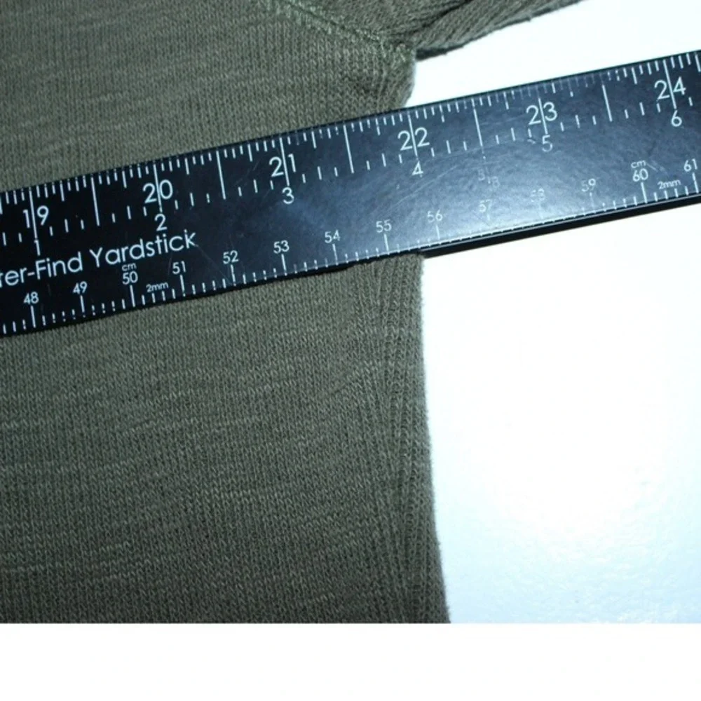 Banana Republic Mens Olive Green Slub Knit Long Sleeve Crewneck‎ Pullover Large